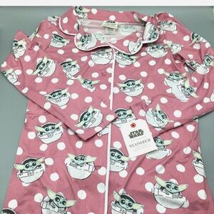 Star Wars Minku Baby Yoda Pajama Set Grogu Mandalorian Pink polka dot pajamas